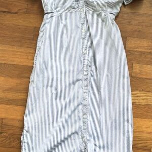 Old Navy Classy Striped Summer Dress - Blue and White with small waist cutouts